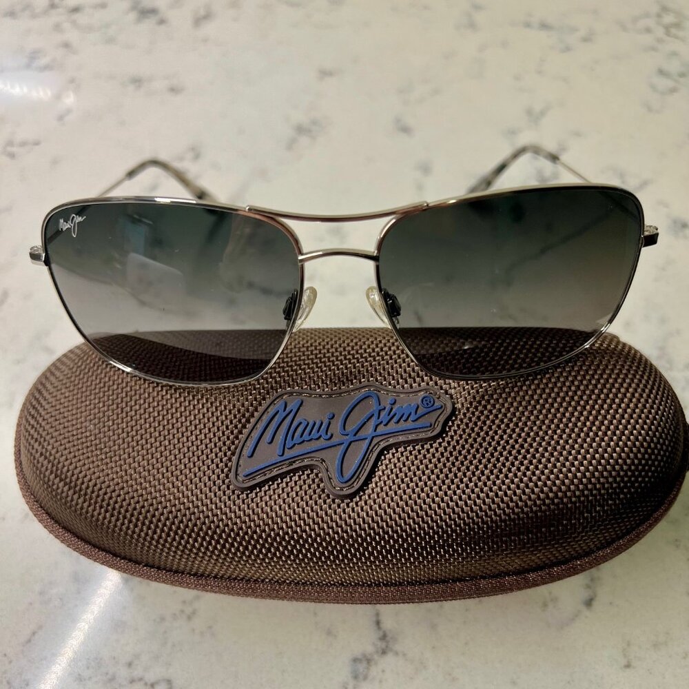 Maui Jim Wiki Wiki Polarized Aviator Sunglasses - Silver/Neutral Grey Lens - Picture 2 of 8